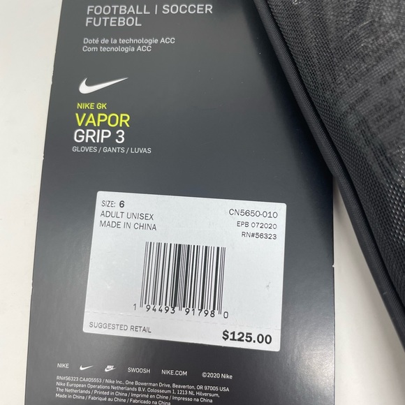 New Nike Vapor Grip 3 Goalkeeper Gloves Soccer CN5650-010 Black/Laser Orange 6 - Picture 3 of 7